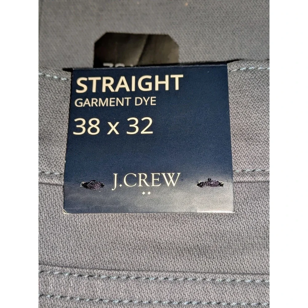 J. Crew Flex Garment Dyed Straight Chinos Pants Mens 38x32 Gray Blue NWT‎ $138